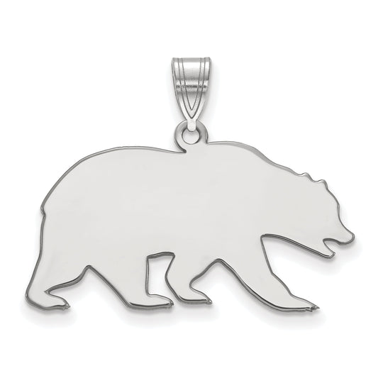 Sterling Silver Rhodium Plated Logoart University Of California Berkeley Bear Large Pendant