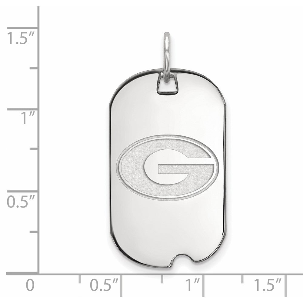 Sterling Silver Rhodium Plated Logoart University Of Georgia Letter G Small Dog Tag Pendant