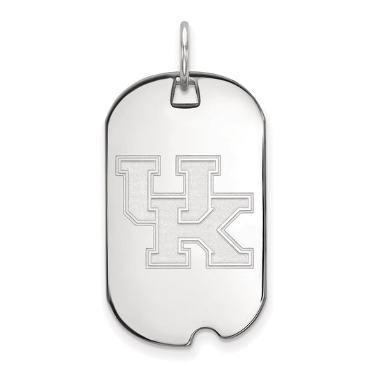 10K White Gold Logoart University Of Kentucky U K Small Dog Tag Pendant