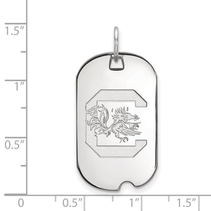 10K White Gold Logoart University Of South Carolina Small Dog Tag Pendant