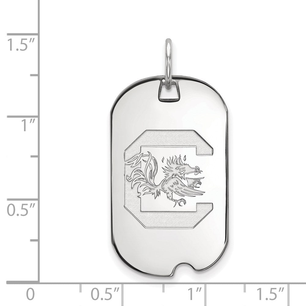 14K White Gold Logoart University Of South Carolina Small Dog Tag Pendant