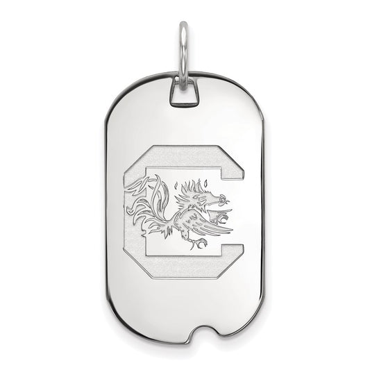 10K White Gold Logoart University Of South Carolina Small Dog Tag Pendant