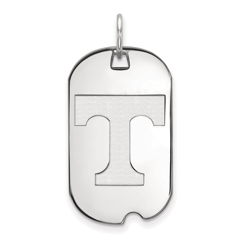 Sterling Silver Rhodium Plated Logoart University Of Tennessee Letter T Small Dog Tag Pendant