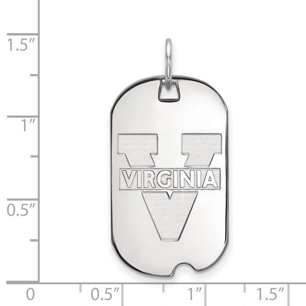 Sterling Silver Rhodium Plated Logoart University Of Virginia Small Dog Tag Pendant