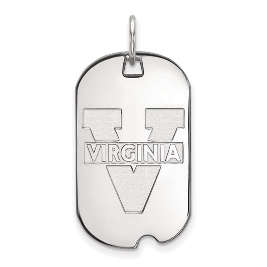 14K White Gold Logoart University Of Virginia Small Dog Tag Pendant