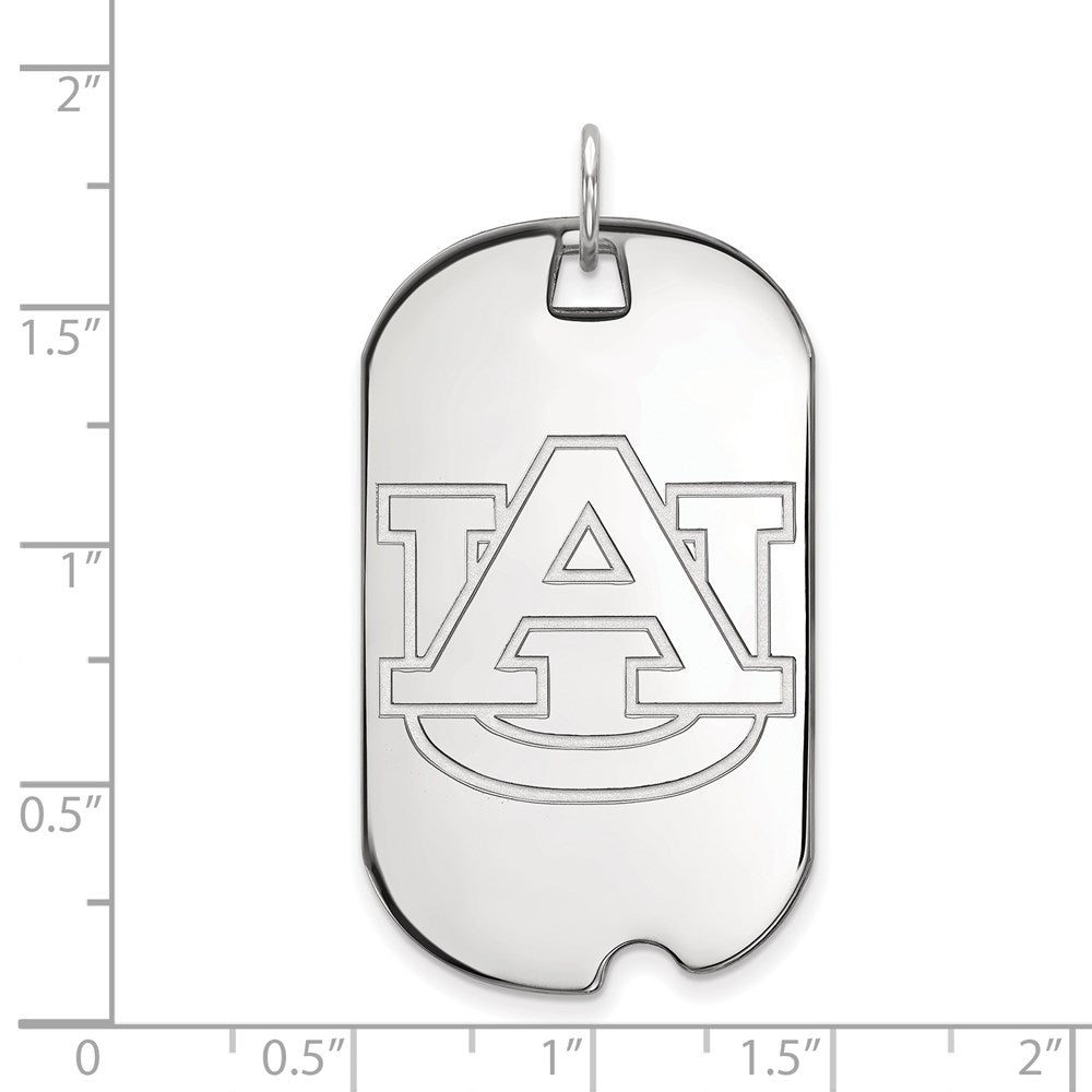 10K White Gold Logoart Auburn University Large Dog Tag Pendant