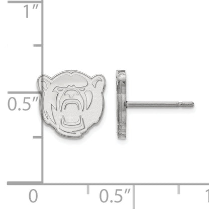 Sterling Silver Rhodium Plated Logoart Baylor University Extra Small Post Earrings