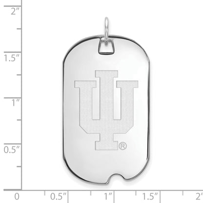 Sterling Silver Rhodium Plated Logoart Indiana University I U Large Dog Tag Pendant