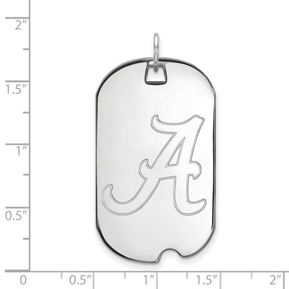 Sterling Silver Rhodium Plated Logoart University Of Alabama Large Dog Tag Pendant