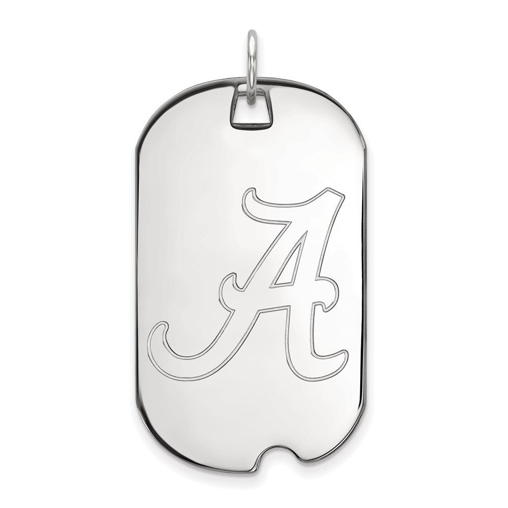 14K White Gold Logoart University Of Alabama Large Dog Tag Pendant
