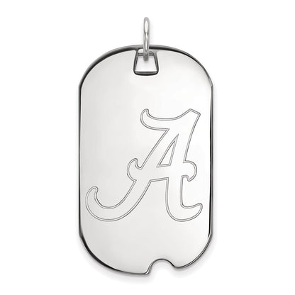14K White Gold Logoart University Of Alabama Large Dog Tag Pendant