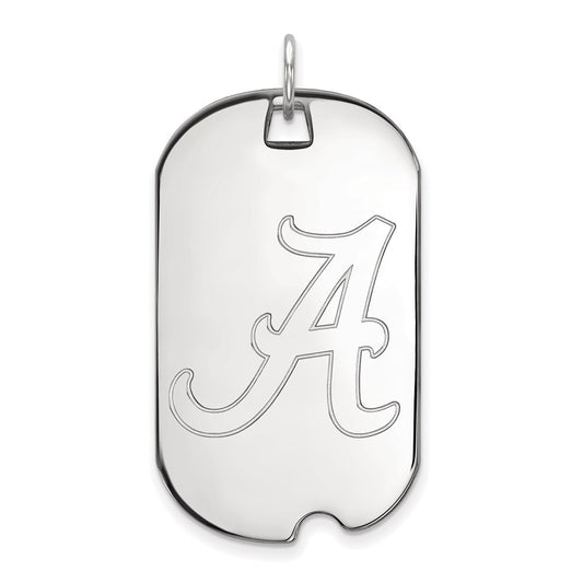 14K White Gold Logoart University Of Alabama Large Dog Tag Pendant