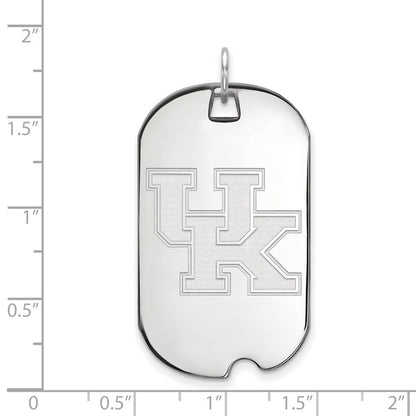 10K White Gold Logoart University Of Kentucky U K Large Dog Tag Pendant