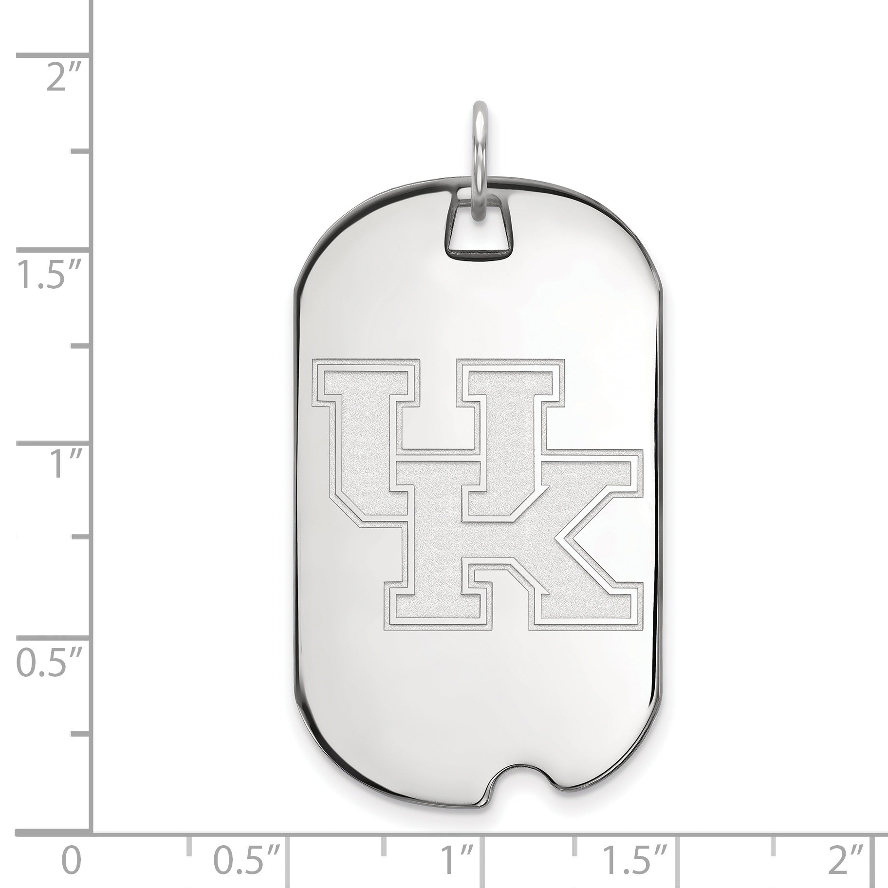 Sterling Silver Rhodium Plated Logoart University Of Kentucky U K Large Dog Tag Pendant