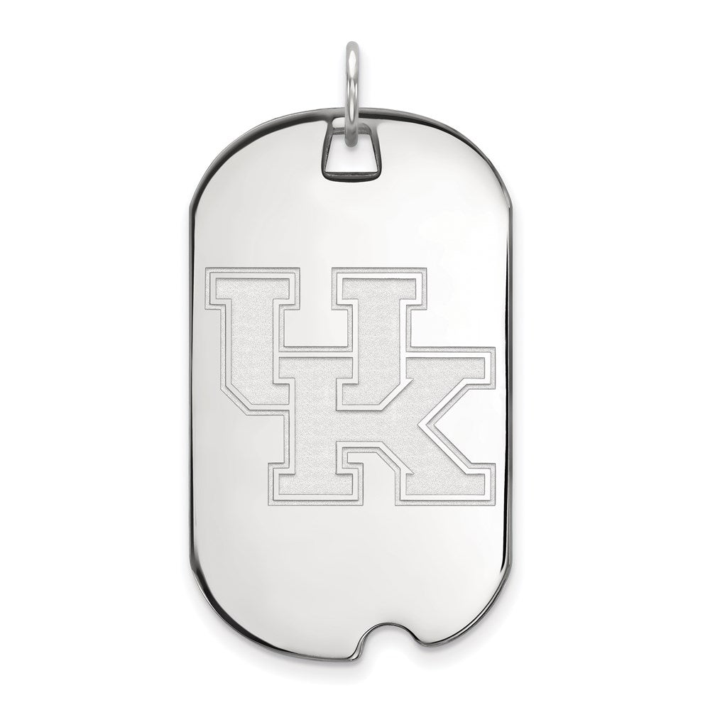 10K White Gold Logoart University Of Kentucky U K Large Dog Tag Pendant
