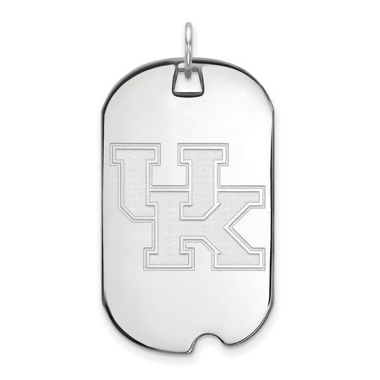 14K White Gold Logoart University Of Kentucky U K Large Dog Tag Pendant