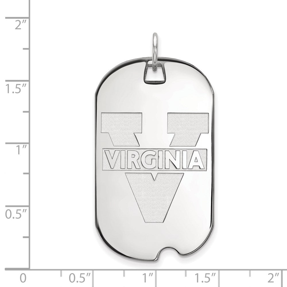 14K White Gold Logoart University Of Virginia Large Dog Tag Pendant