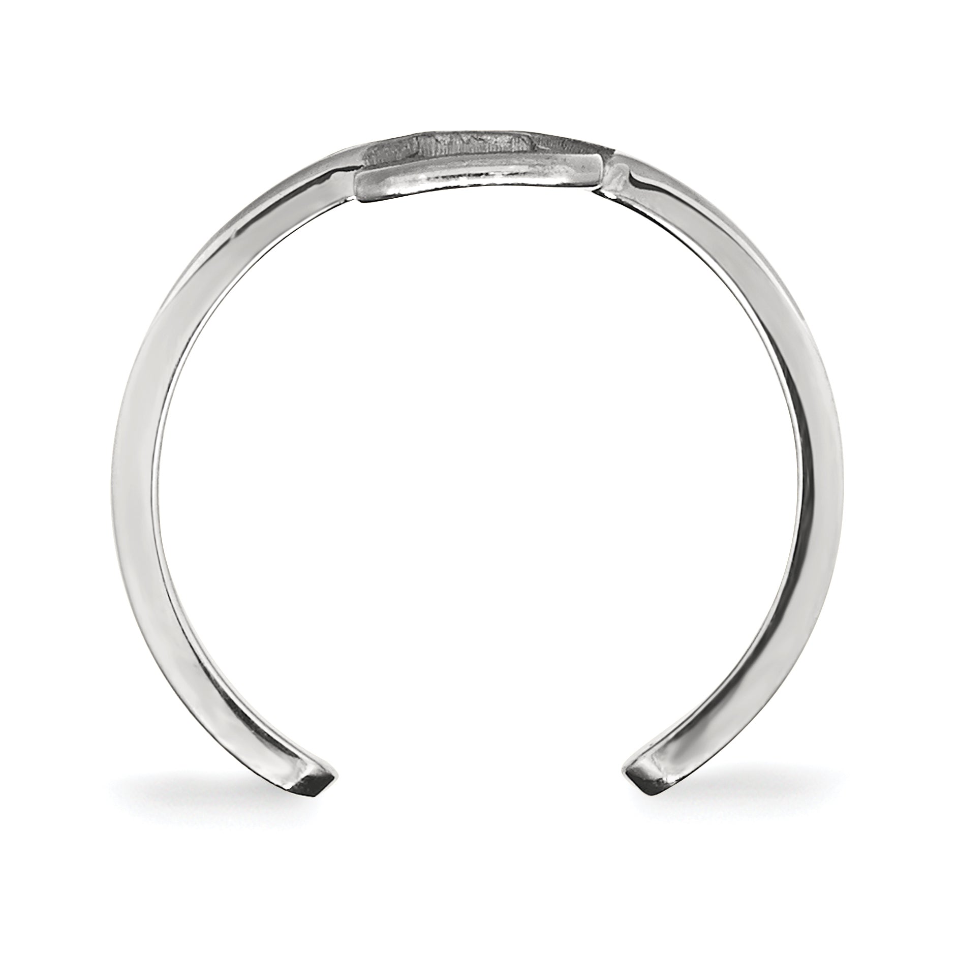 Sterling Silver Rhodium Plated Logoart Michigan State University Letter S Toe Ring
