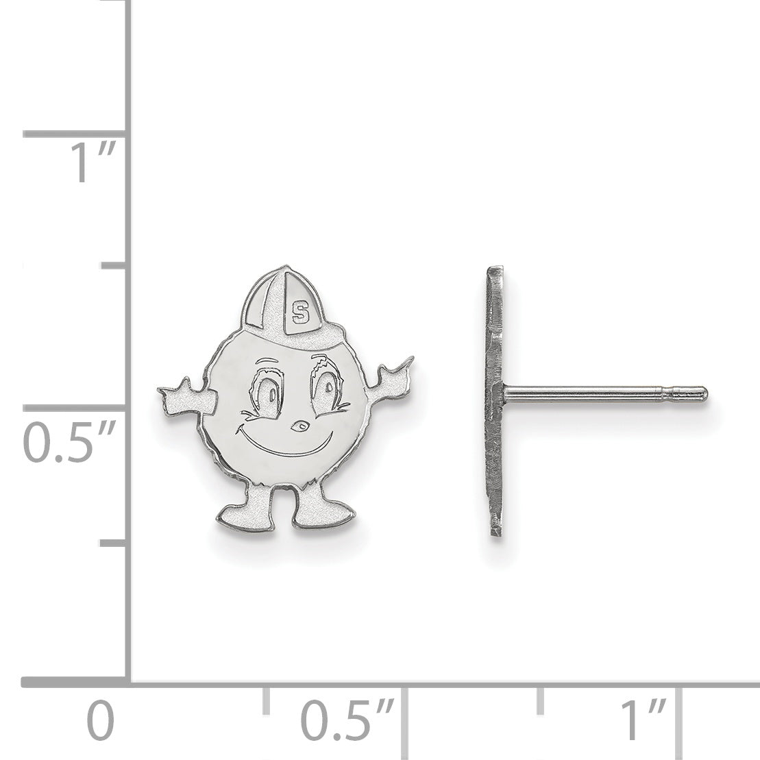 Sterling Silver Rhodium Plated Logoart Syracuse University Mascot Small Post Earrings