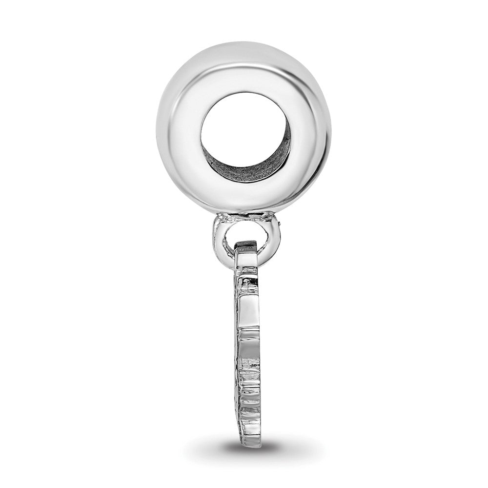 Sterling Silver Rhod-Pltd Logoart Texas Christian Univ. Sm Dangle Bead