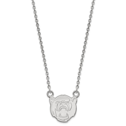 Sterling Silver Rhodium Plated Logoart Baylor University Small Pendant 18 Inch Necklace