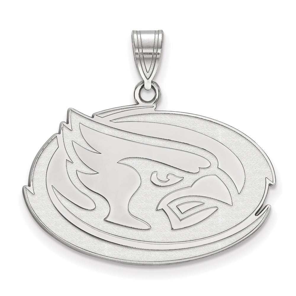 Sterling Silver Rhodium Plated Logoart Iowa State University Cardinal Large Pendant