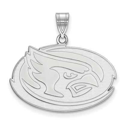Sterling Silver Rhodium Plated Logoart Iowa State University Cardinal Large Pendant