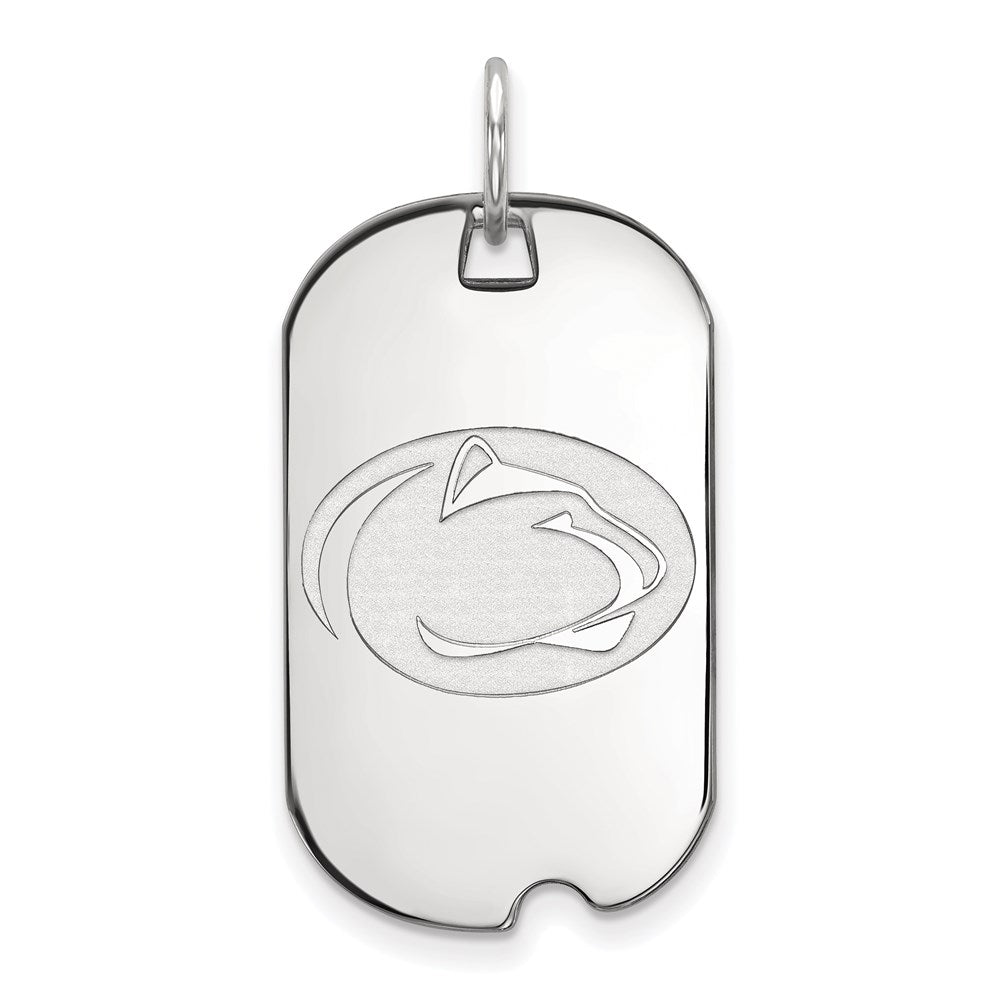 10K White Gold Logoart Penn State University Lion Small Dog Tag Pendant