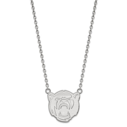 14K White Gold Logoart Baylor University Large Pendant 18 Inch Necklace