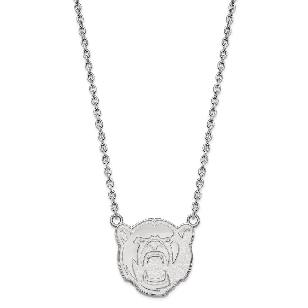 Sterling Silver Rhodium Plated Logoart Baylor University Large Pendant 18 Inch Necklace