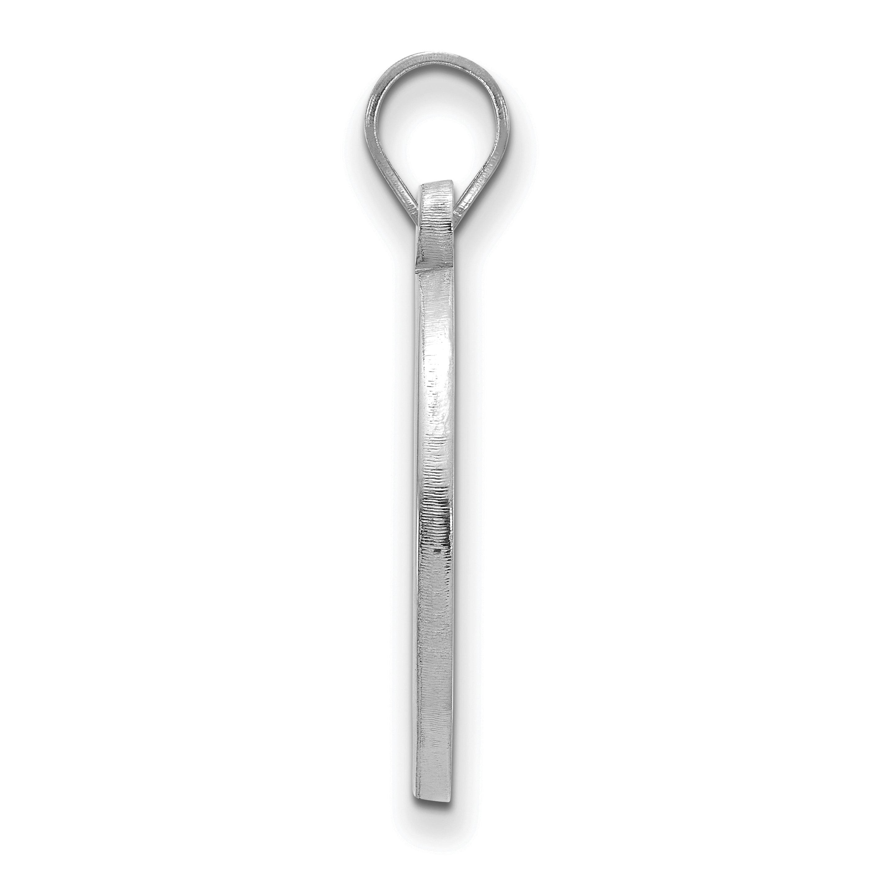 Sterling Silver Rhodium Plated Logoart Indiana University I U Medium Circle Pendant