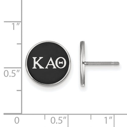 Sterling Silver Rhodium Plated Logoart Kappa Alpha Theta Sorority Greek Letters Color Enamel Post Earrings