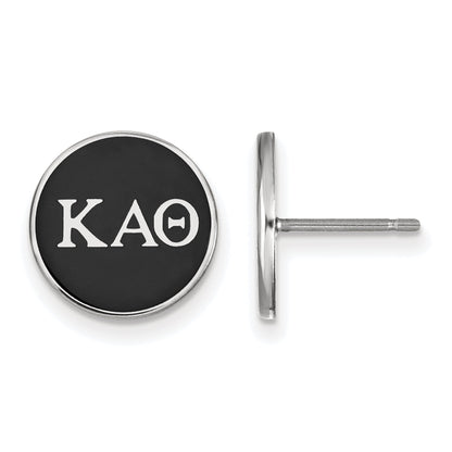 Sterling Silver Rhodium Plated Logoart Kappa Alpha Theta Sorority Greek Letters Color Enamel Post Earrings