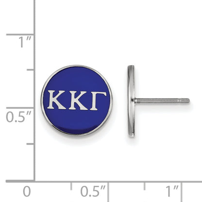 Sterling Silver Rhodium Plated Logoart Kappa Gamma Sorority Greek Letters Color Enamel Post Earrings
