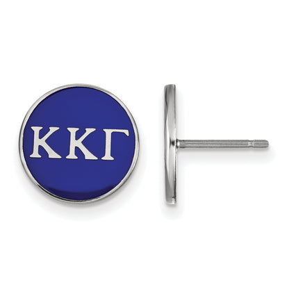 Sterling Silver Rhodium Plated Logoart Kappa Gamma Sorority Greek Letters Color Enamel Post Earrings