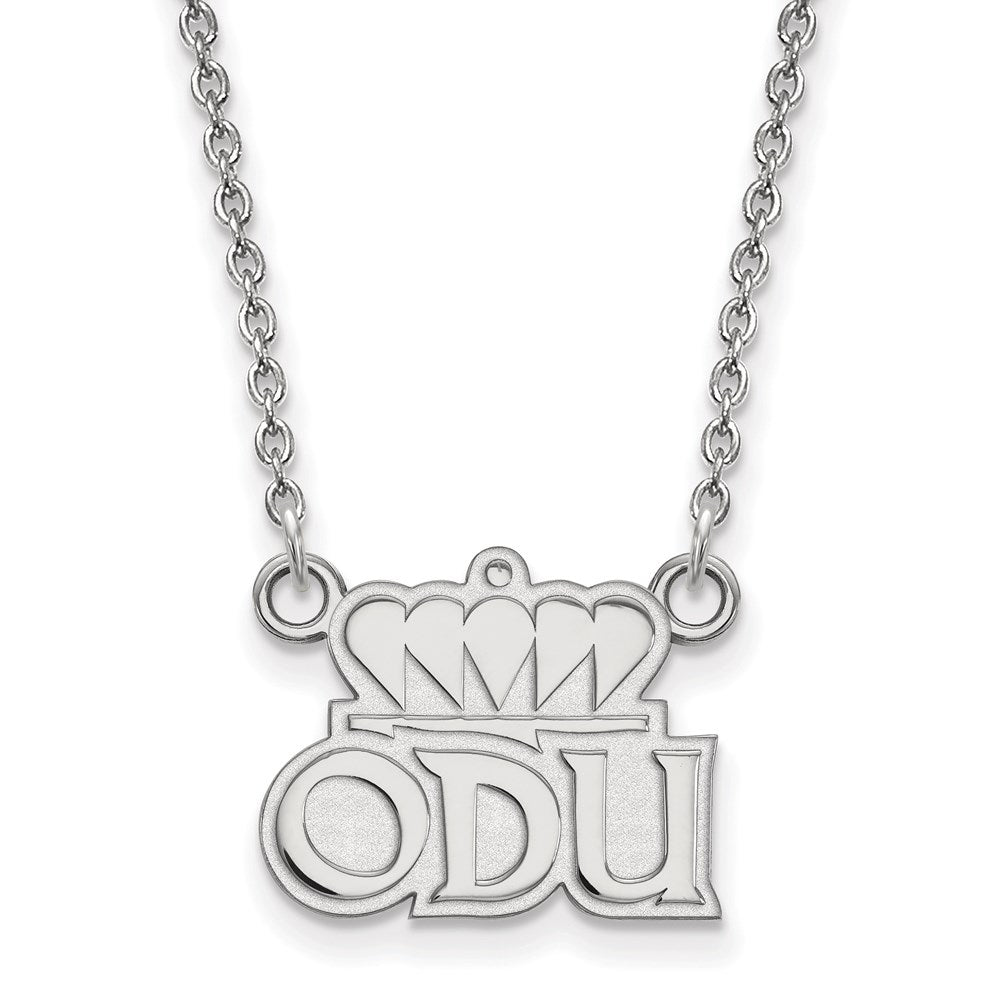 Sterling Silver Rhodium Plated Logoart Old Dominion University O D U Small Pendant 18 Inch Necklace