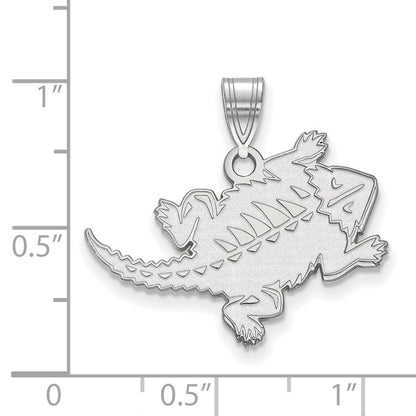Sterling Silver Rhodium Plated Logoart Texas Christian University Horned Frog Large Pendant