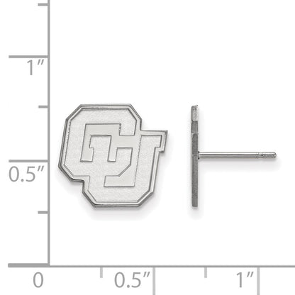10K White Gold Logoart University Of Colorado C U Small Post Earrings