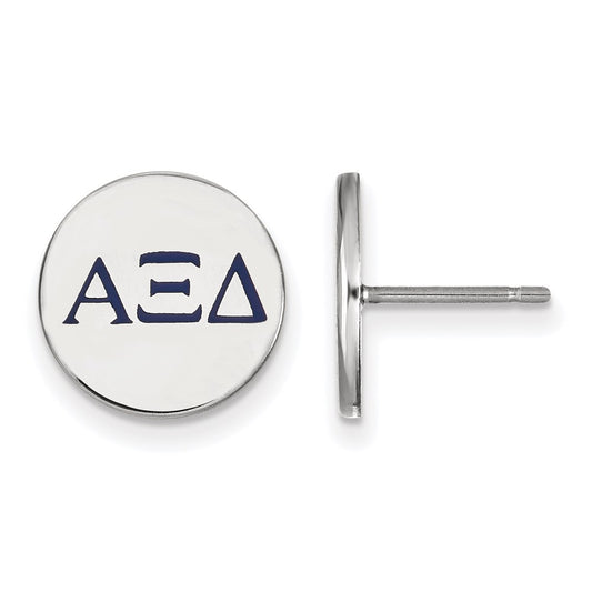 Sterling Silver Rhodium Plated Logoart Alpha Xi Delta Sorority Greek Letters Color Enamel Post Earrings