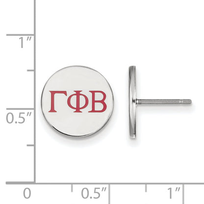 Sterling Silver Rhodium Plated Logoart Gamma Phi Beta Sorority Greek Letters Color Enamel Post Earrings