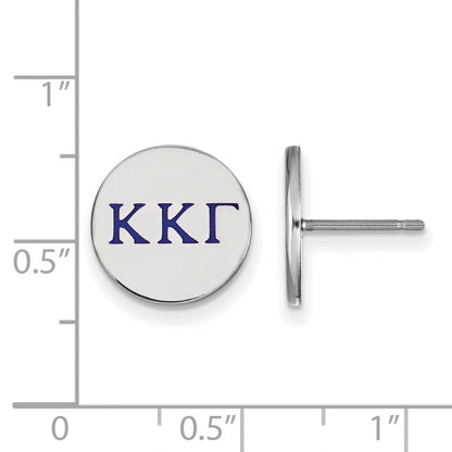Sterling Silver Rhodium Plated Logoart Kappa Gamma Sorority Greek Letters Color Enamel Post Earrings
