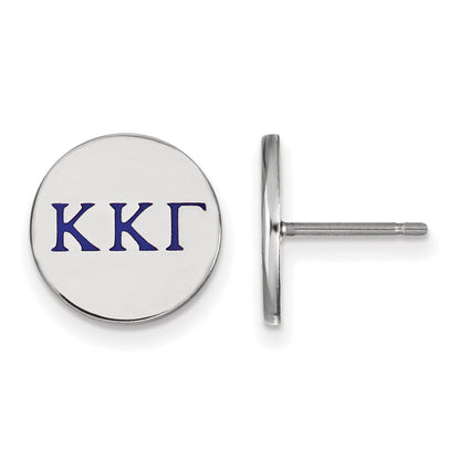 Sterling Silver Rhodium Plated Logoart Kappa Gamma Sorority Greek Letters Color Enamel Post Earrings
