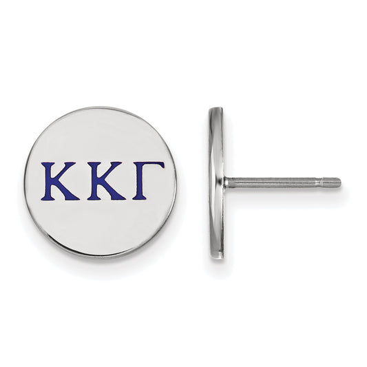 Sterling Silver Rhodium Plated Logoart Kappa Gamma Sorority Greek Letters Color Enamel Post Earrings