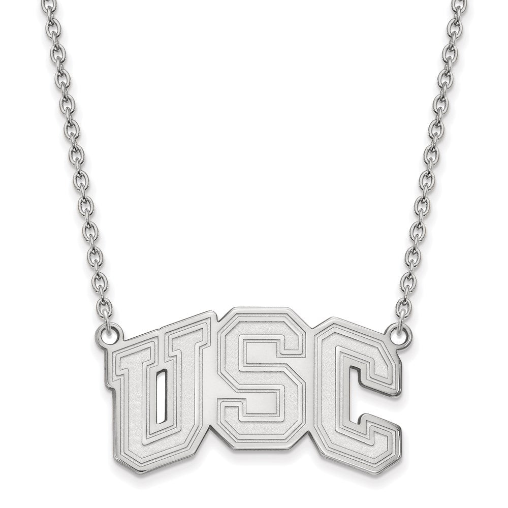 10K White Gold University Of Southern California U S C Large Pendant 18 Inch Necklace