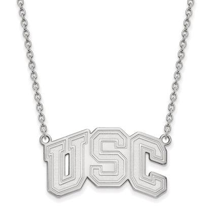 10K White Gold University Of Southern California U S C Large Pendant 18 Inch Necklace