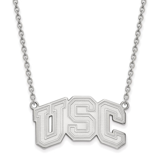 10K White Gold University Of Southern California U S C Large Pendant 18 Inch Necklace