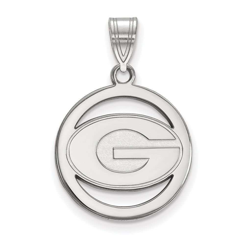 Sterling Silver Rhodium Plated Logoart University Of Georgia Letter G Small Circle Pendant