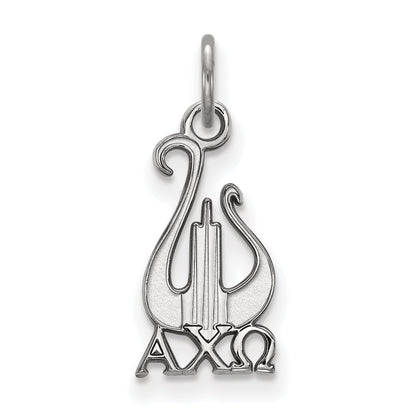 Sterling Silver Rhodium Plated Logoart Alpha Chi Omega Sorority Symbol Small Pendant