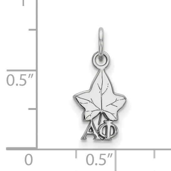 Sterling Silver Rhodium Plated Logoart Alpha Phi Sorority Symbol Extra Small Pendant