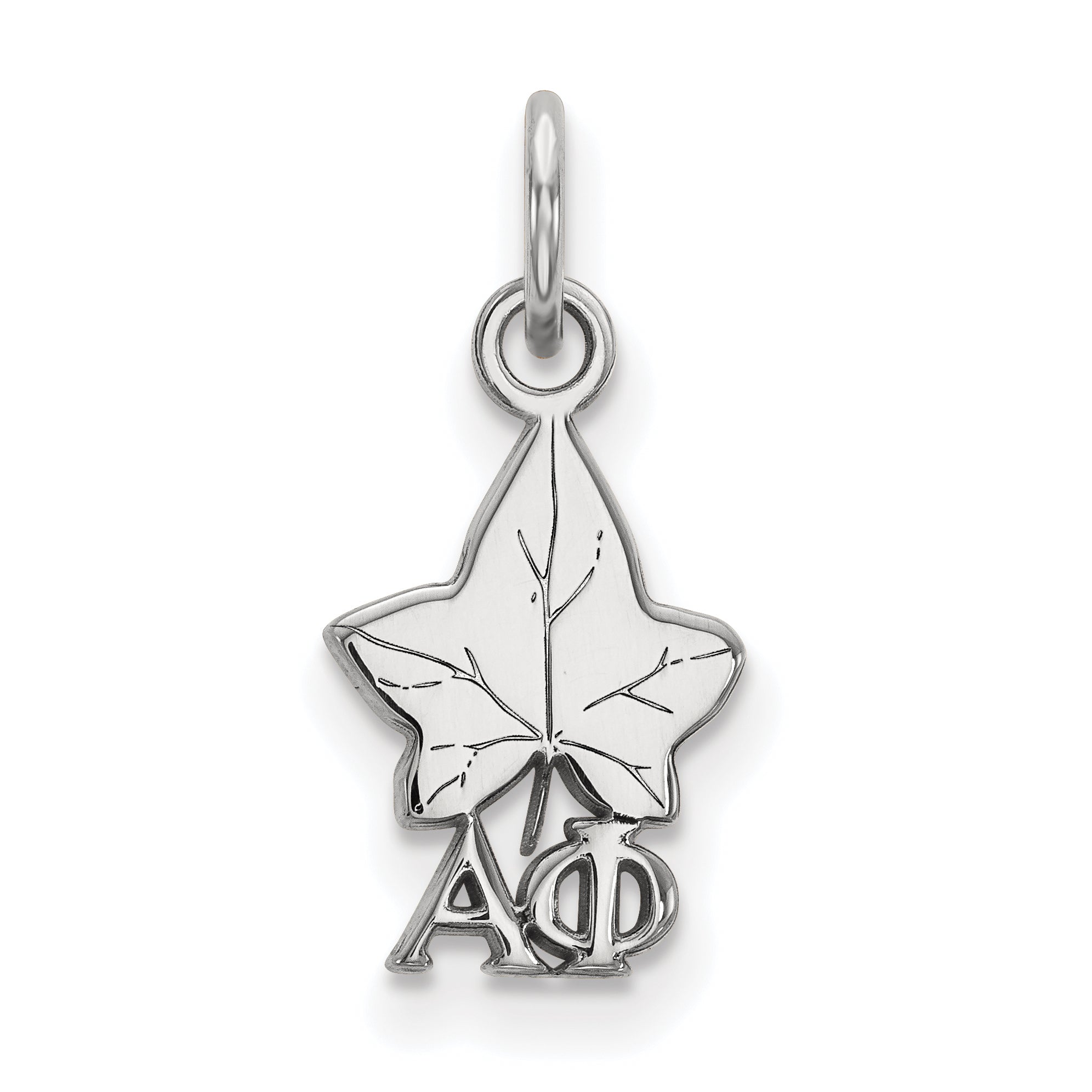 Sterling Silver Rhodium Plated Logoart Alpha Phi Sorority Symbol Extra Small Pendant
